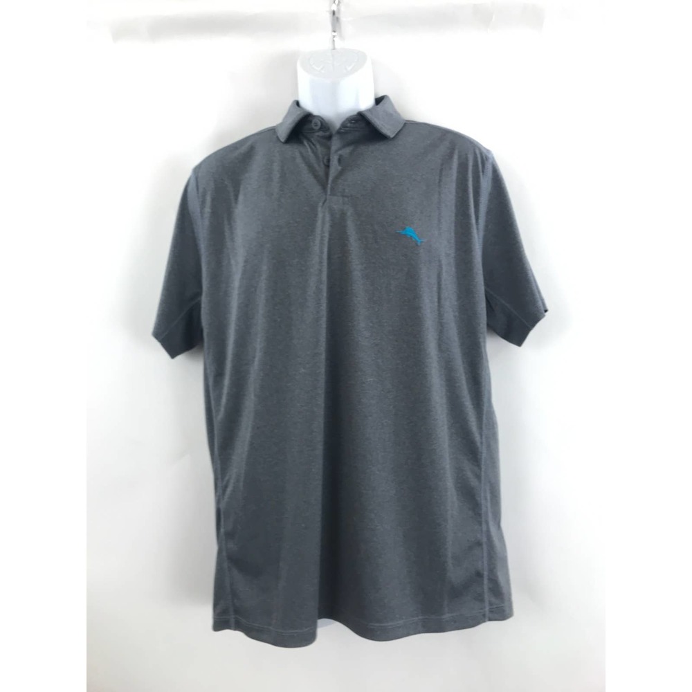 Men's grey polyester polo shirt Tommy Bahama UPF 30 S New